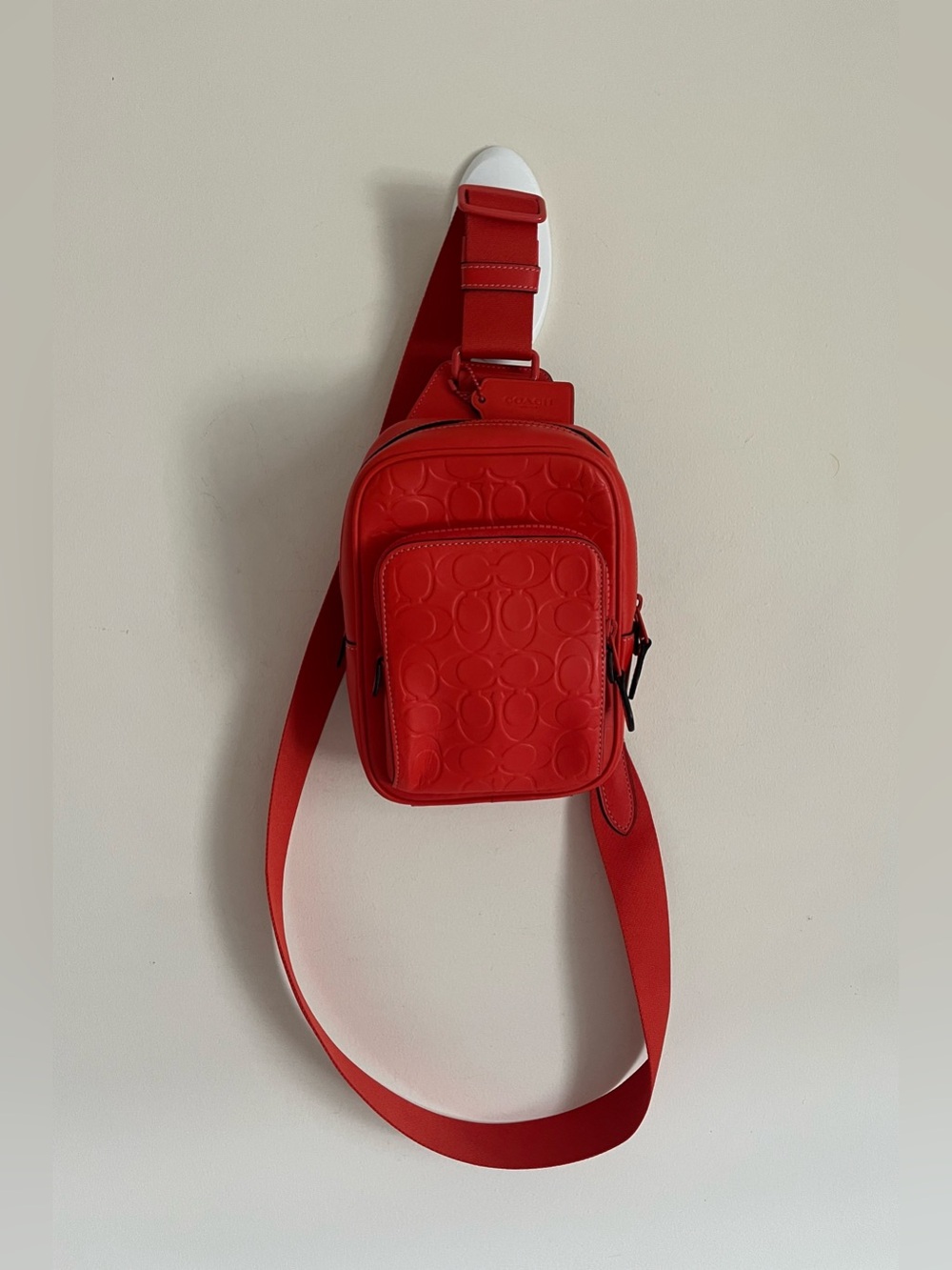 Coach Track Pack Orange Sling Bag Purse EUC